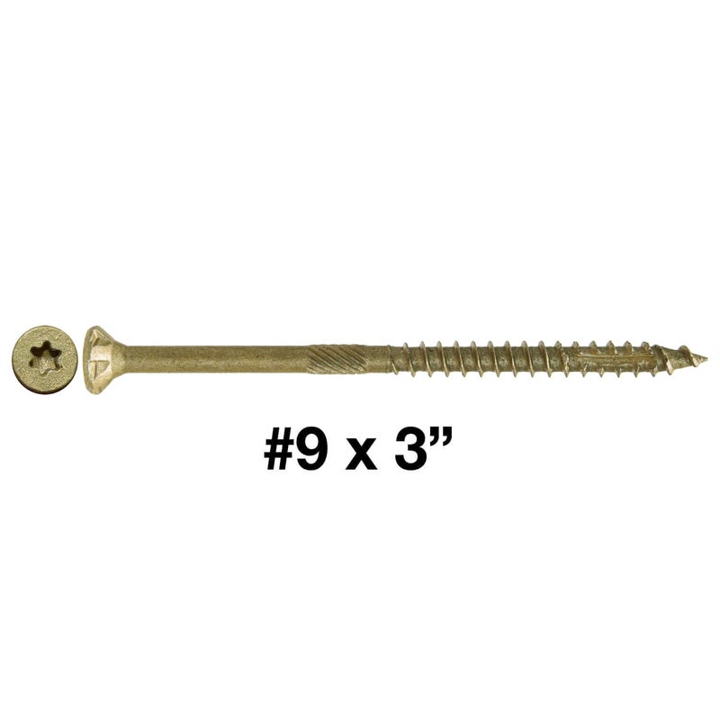 Jake Sales #9 x 3 Bronze Coated Multipurpose Wood Screw Torx/Star Drive Flat Head (5 POUNDS - 395 Approx. Screw Count) Exterior Coated - ACQ Compatible Wood Screws - Image 2